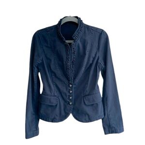 Super cute, navy Victorian style jacket, beautiful buttons, pockets, tailored Ss
